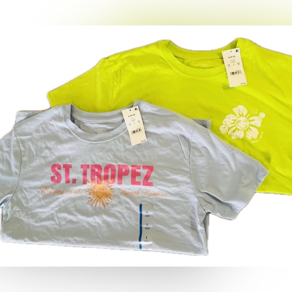 St. Tropez Kids Graphic T-Shirts - Yellow and Gray